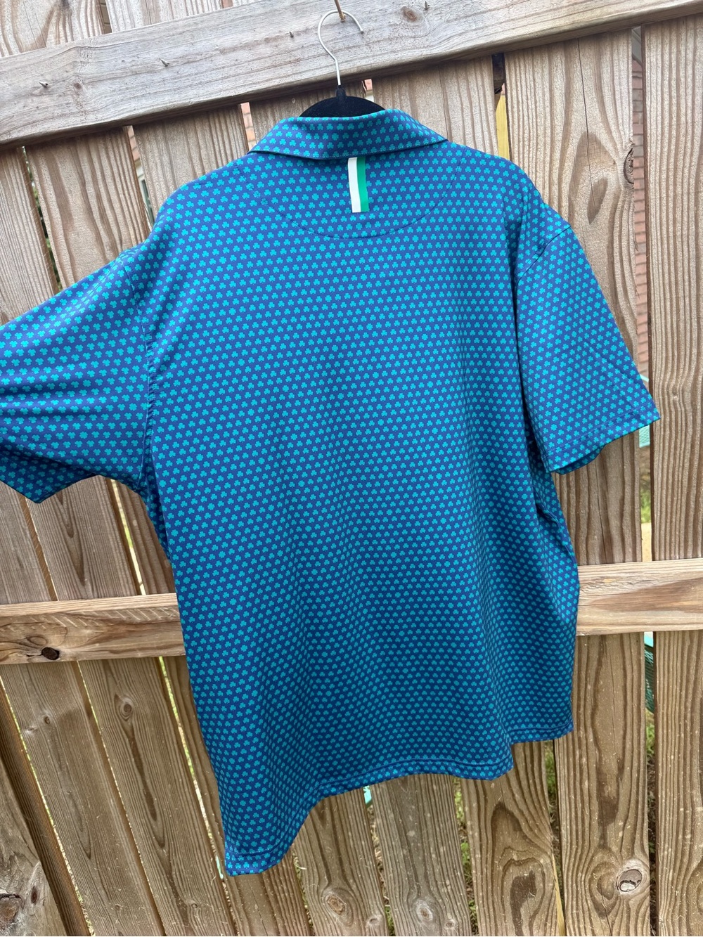 Rhoback Teal Patterned Polo - Short Sleeve Performance - Picture 5 of 5
